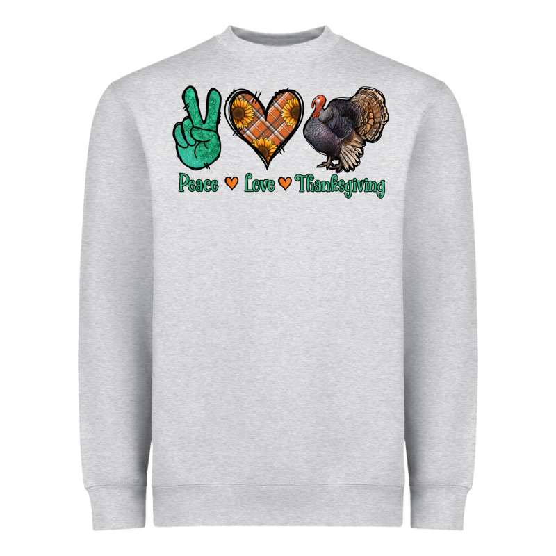 Peace Love Thanksgiving Heavyweight Sweatshirt by Jasminsmagicworld | Teevron