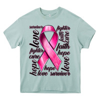 Arona Breast Cancer Ribbon Hope Love Faith Heavy Core Tee - texasbilliewilder