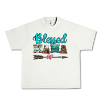 Blessed Mama Serape Cowhide Turquoise Urban Heavy Tee | Teevron