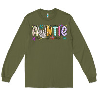 Army Green auntie Long Sleeve Tee - MaliasSmallBusiness
