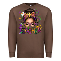 Chestnut mardi gras teacher caucasian messy bun Premium Sweatshirt - texasbilliewilder