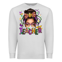 Dove Grey mardi gras teacher caucasian messy bun Premium Sweatshirt - texasbilliewilder