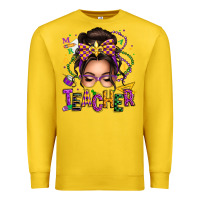 Lemon mardi gras teacher caucasian messy bun Premium Sweatshirt - texasbilliewilder