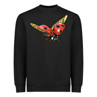 Black Ladybug Flying Heavyweight Sweatshirt - LillyAllenDesigns