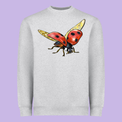 Ladybug Flying Heavyweight Sweatshirt Designed By Lillyallendesigns