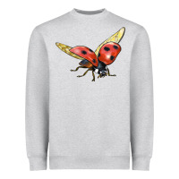 Heather Grey Ladybug Flying Heavyweight Sweatshirt - LillyAllenDesigns