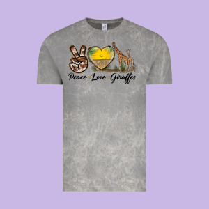 Peace Love Giraffes Vintage Tee Designed By Lillyallendesigns
