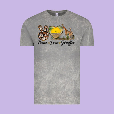 Peace Love Giraffes Vintage Tee Designed By Lillyallendesigns