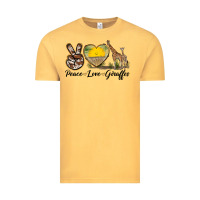 Vintage Mustard Peace Love Giraffes Vintage Tee - LillyAllenDesigns