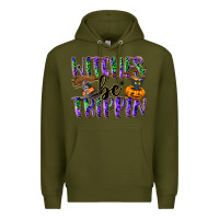 Army Green Witches be trippin Premium Hoodie - NancyCooperArtShop