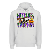 Dove Grey Witches be trippin Premium Hoodie - NancyCooperArtShop