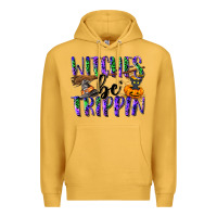 Mustard Witches be trippin Premium Hoodie - NancyCooperArtShop