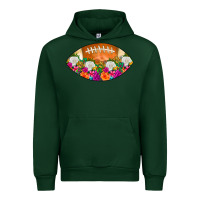 Forest Green American Football Floral Urban Hoodie - CowCowDesign