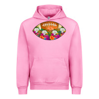 Fuchsia Pink American Football Floral Urban Hoodie - CowCowDesign