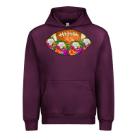 Mauve Wine American Football Floral Urban Hoodie - CowCowDesign
