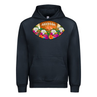 Navy American Football Floral Urban Hoodie - CowCowDesign