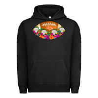 Pigment Black American Football Floral Urban Hoodie - CowCowDesign