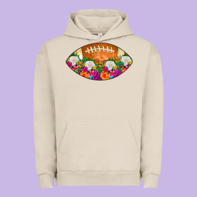 American Football Floral Urban Hoodie Designed By Cowcowdesign