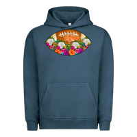 Pigment Midnight Navy American Football Floral Urban Hoodie - CowCowDesign