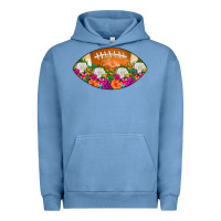 Pigment Pebble Blue American Football Floral Urban Hoodie - CowCowDesign