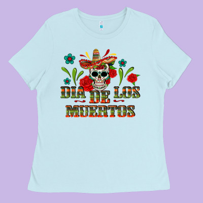 Dia De Los Muertos Ladies Tee Designed By Texasbilliewilder