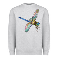 Heather Grey Dragon Fly Heavyweight Sweatshirt - LillyAllenDesigns