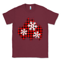 Burgundy Christmas snowflakes patch Classic Tee - AdoDesignShop