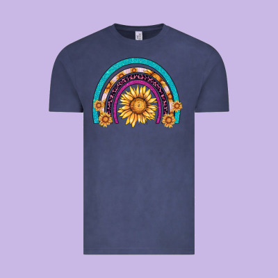 Rainbow Sunflower Vintage Tee Designed By Adodesignshop