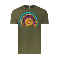 Vintage Olive rainbow sunflower Vintage Tee - AdoDesignShop