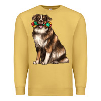 Antique Gold australian shepherd with rope toy Premium Sweatshirt - texasbilliewilder