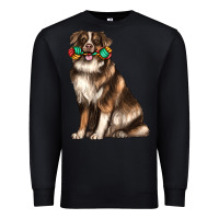 Black australian shepherd with rope toy Premium Sweatshirt - texasbilliewilder