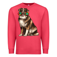 Cardinal australian shepherd with rope toy Premium Sweatshirt - texasbilliewilder