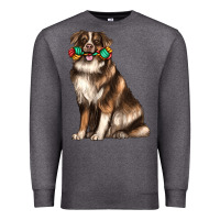 Charcoal Heather australian shepherd with rope toy Premium Sweatshirt - texasbilliewilder