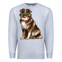 Heather Grey australian shepherd with rope toy Premium Sweatshirt - texasbilliewilder