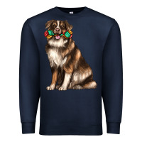 Navy australian shepherd with rope toy Premium Sweatshirt - texasbilliewilder