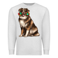 Oatmeal Heather australian shepherd with rope toy Premium Sweatshirt - texasbilliewilder