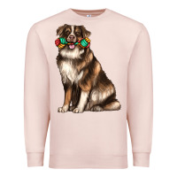 Pale Pink australian shepherd with rope toy Premium Sweatshirt - texasbilliewilder