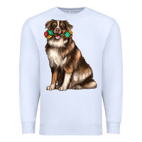 White australian shepherd with rope toy Premium Sweatshirt - texasbilliewilder