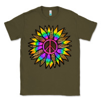 Army Green Peace Hippie Sunflower Classic Tee - Jasminsmagicworld