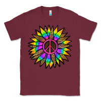 Burgundy Peace Hippie Sunflower Classic Tee - Jasminsmagicworld