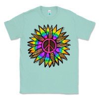 Seafoam Peace Hippie Sunflower Classic Tee - Jasminsmagicworld
