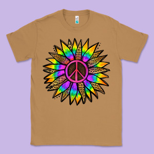 Peace Hippie Sunflower Classic Tee Designed By Jasminsmagicworld