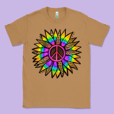 Peace Hippie Sunflower Classic Tee Designed By Jasminsmagicworld