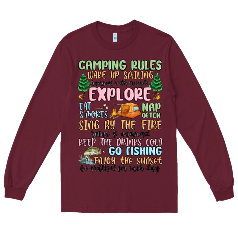 Camping Rules Long Sleeve Tee by MaliasSmallBusiness | Teevron