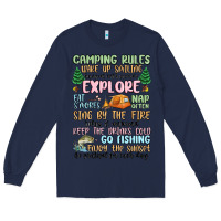 Navy camping rules Long Sleeve Tee - MaliasSmallBusiness