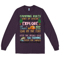 Plum camping rules Long Sleeve Tee - MaliasSmallBusiness