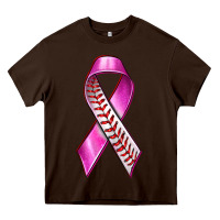 Chocolate Brown Breast Cancer Ribbon Baseball Heavy Core Tee - texasbilliewilder