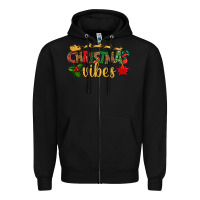 Black christmas vibes Zipper Hoodie - BundleAndBundleShop