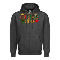 Charcoal Heather christmas vibes Zipper Hoodie - BundleAndBundleShop