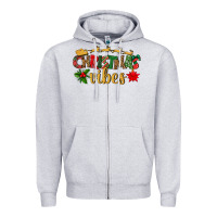 Heather Grey christmas vibes Zipper Hoodie - BundleAndBundleShop